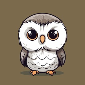 可爱猫头鹰矢量卡通画儿童插画