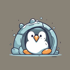 可爱企鹅矢量卡通画儿童插画