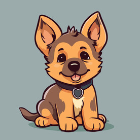 可爱小狗矢量卡通画儿童插画