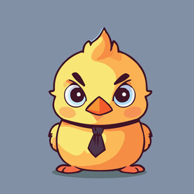 可爱小黄鸡矢量卡通画儿童插画