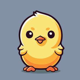 可爱小黄鸡矢量卡通画儿童插画