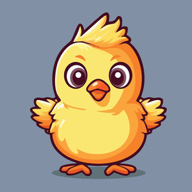 可爱小黄鸡矢量卡通画儿童插画