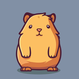 可爱竹鼠矢量卡通画儿童插画