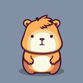 可爱竹鼠矢量卡通画儿童插画