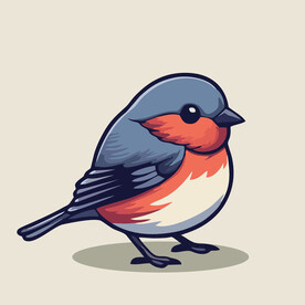 可爱小鸟矢量卡通画儿童插画