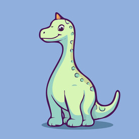 可爱恐龙矢量卡通画儿童插画