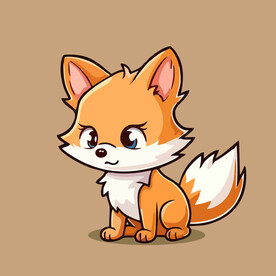 可爱狐狸矢量卡通画儿童插画