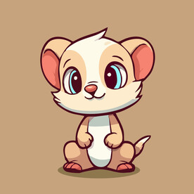 可爱貂矢量卡通画儿童插画