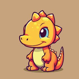 可爱恐龙矢量卡通画儿童插画