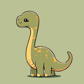 可爱恐龙矢量卡通画儿童插画