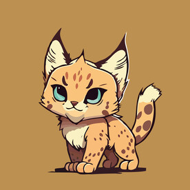 可爱猞猁矢量卡通画儿童插画