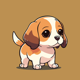 可爱沙皮狗矢量卡通画儿童插画