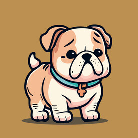 可爱沙皮狗矢量卡通画儿童插画