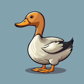 可爱小鸭矢量卡通画儿童插画