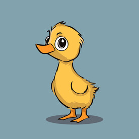 可爱小黄鸭矢量卡通画儿童插画