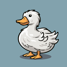 可爱小鸭矢量卡通画儿童插画