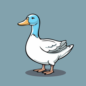 可爱小鸭矢量卡通画儿童插画