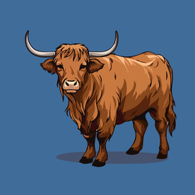 可爱小牛矢量卡通画儿童插画