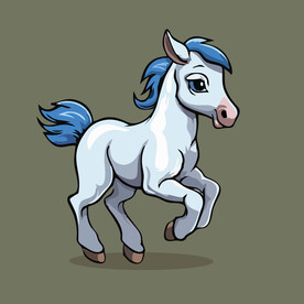 可爱小马矢量卡通画儿童插画