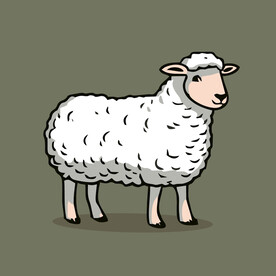 可爱小羊矢量卡通画儿童插画