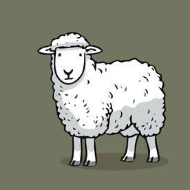 可爱小羊矢量卡通画儿童插画