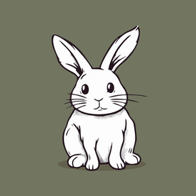 可爱小兔子矢量卡通画儿童插画