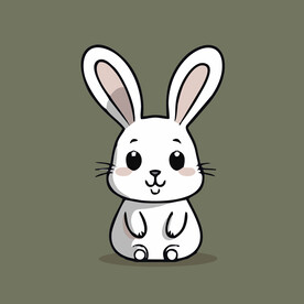 可爱小兔子矢量卡通画儿童插画