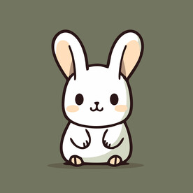 可爱小兔子矢量卡通画儿童插画