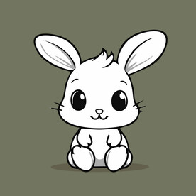 可爱小兔子矢量卡通画儿童插画