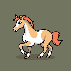 可爱小马矢量卡通画儿童插画