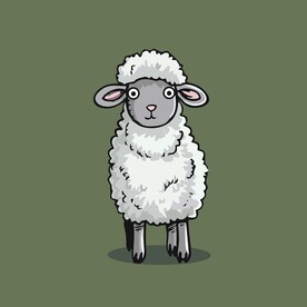 可爱小羊矢量卡通画儿童插画