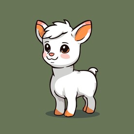 可爱小羊矢量卡通画儿童插画