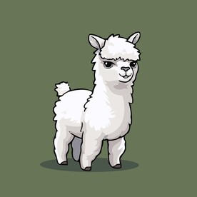 可爱羊驼矢量卡通画儿童插画