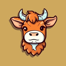 可爱小牛矢量卡通画儿童插画