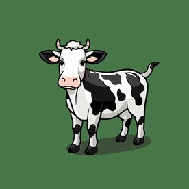 可爱小牛矢量卡通画儿童插画