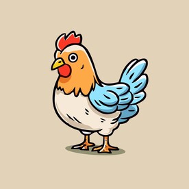 可爱小鸡矢量卡通画儿童插画