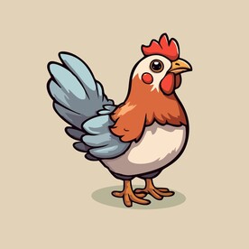 可爱小鸡矢量卡通画儿童插画