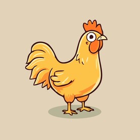 可爱小鸡矢量卡通画儿童插画