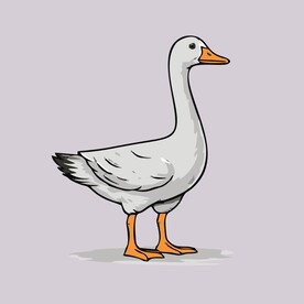 可爱小鸭矢量卡通画儿童插画