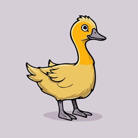 可爱小鸭矢量卡通画儿童插画