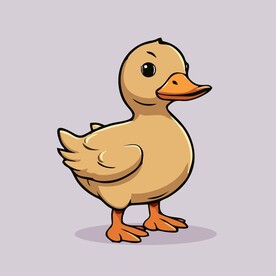 可爱小鸭矢量卡通画儿童插画