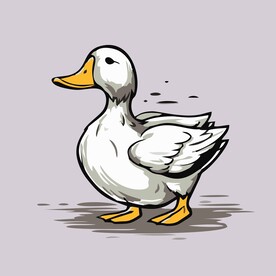 可爱小鸭矢量卡通画儿童插画