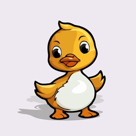 可爱小鸭矢量卡通画儿童插画