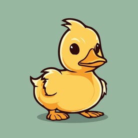 可爱小鸭矢量卡通画儿童插画