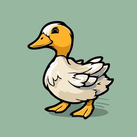 可爱小鸭矢量卡通画儿童插画
