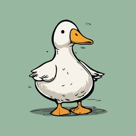 可爱小鸭矢量卡通画儿童插画