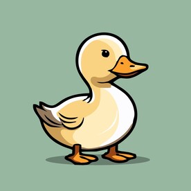 可爱小鸭矢量卡通画儿童插画