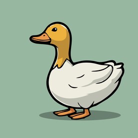 可爱小鸭矢量卡通画儿童插画