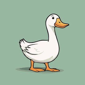 可爱小鸭矢量卡通画儿童插画