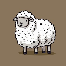 可爱小羊矢量卡通画儿童插画